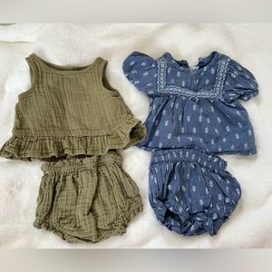 0-3 months baby top + bloomer sets
